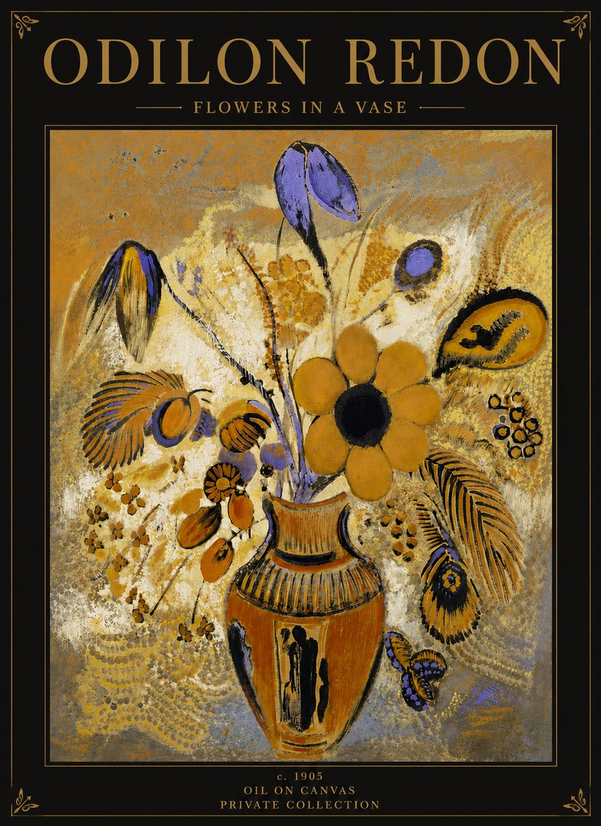 Odilon Redon Flowers in a Vase II No4 - Plakat