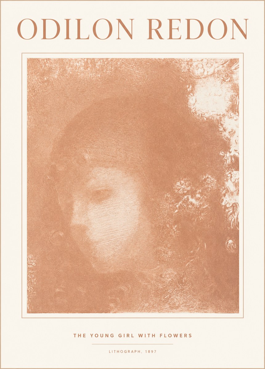 Odilon Redon The Young Girl with Flowers No1 - Plakat