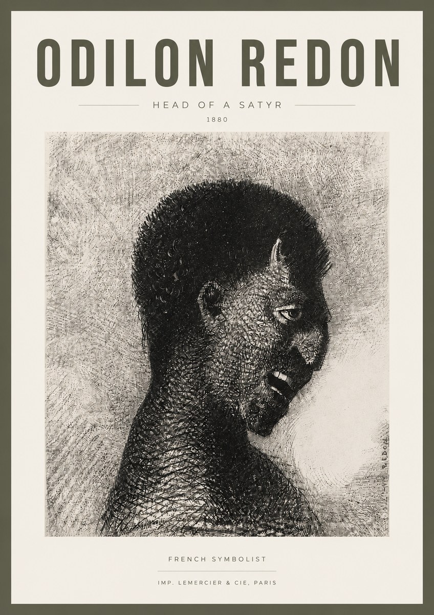 Odilon Redon Head of a Satyr No3 - Plakat