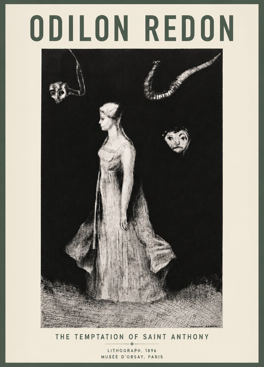 Odilon Redon The Temptation of Saint Anthony No4 - Plakat