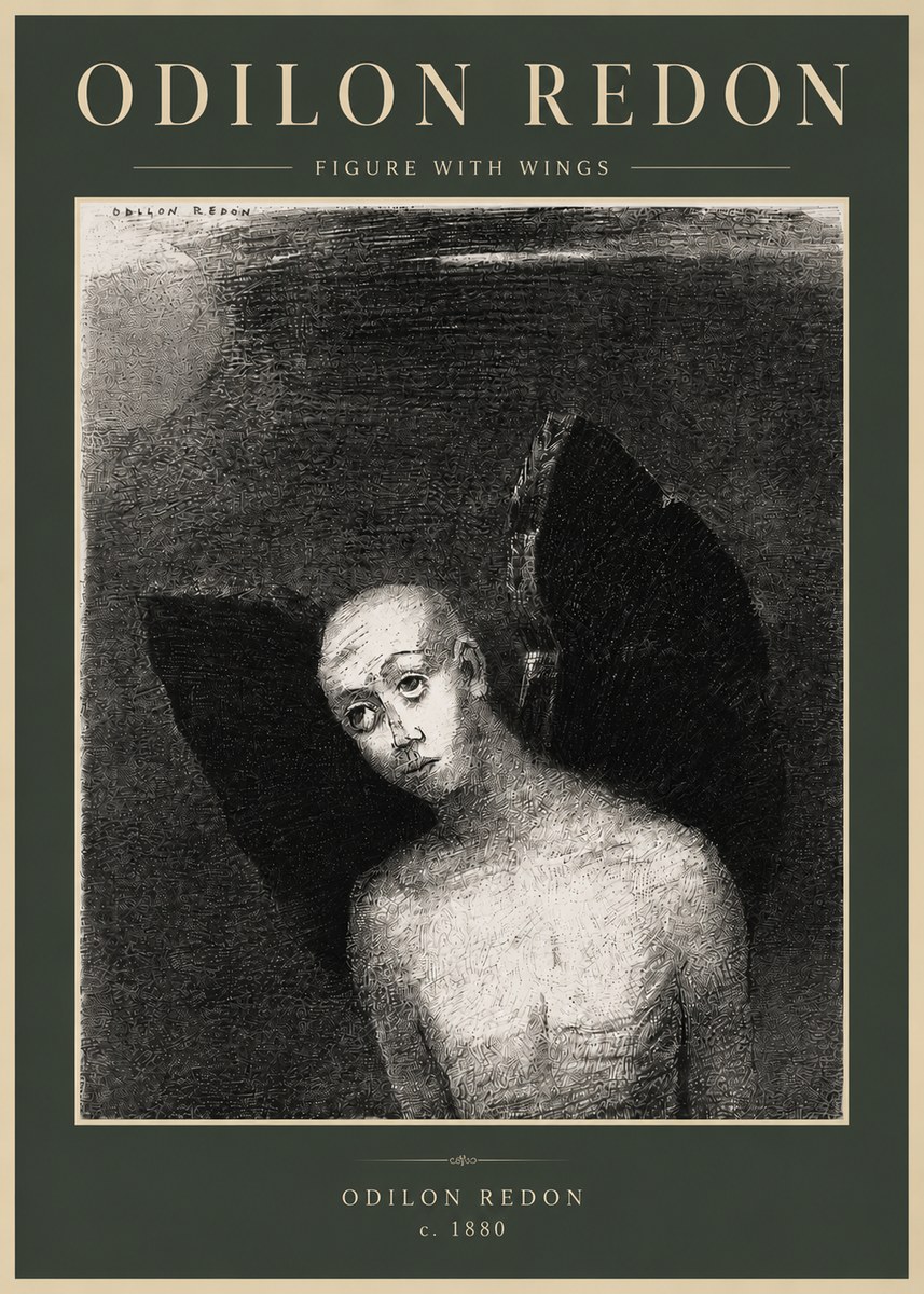 Odilon Redon Figure with Wings No5 - Plakat