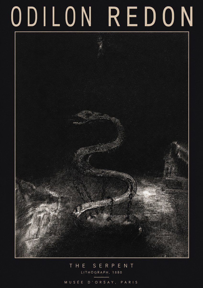 Odilon Redon The Serpent No2 - Plakat