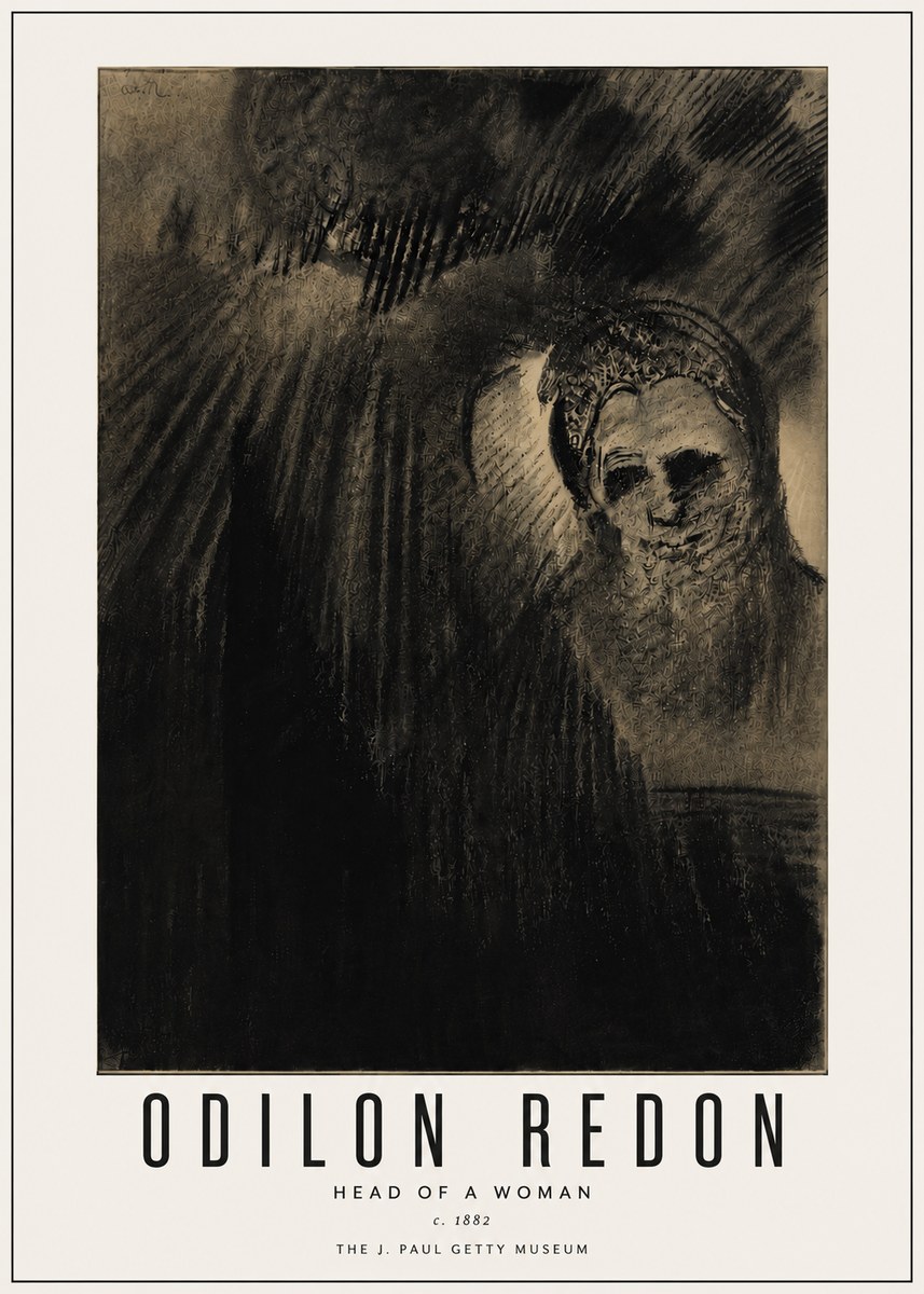Odilon Redon Head of a Woman No4 - Plakat