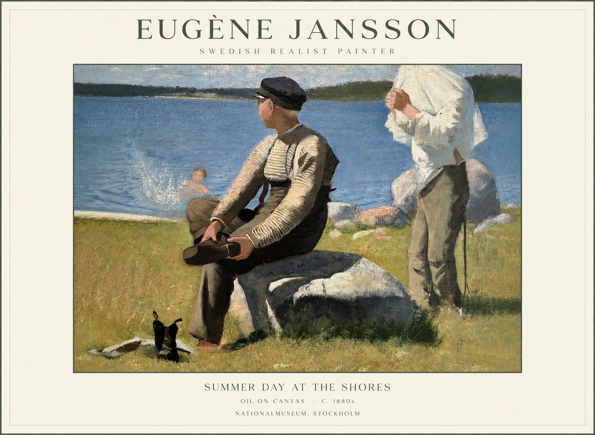 Eugène Jansson Summer Day at the Shores No1 - Plakat