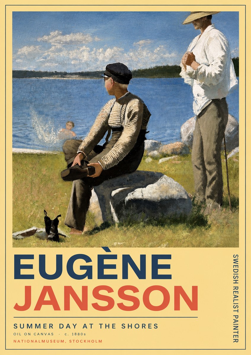 Eugène Jansson Summer Day at the Shores No3 - Plakat