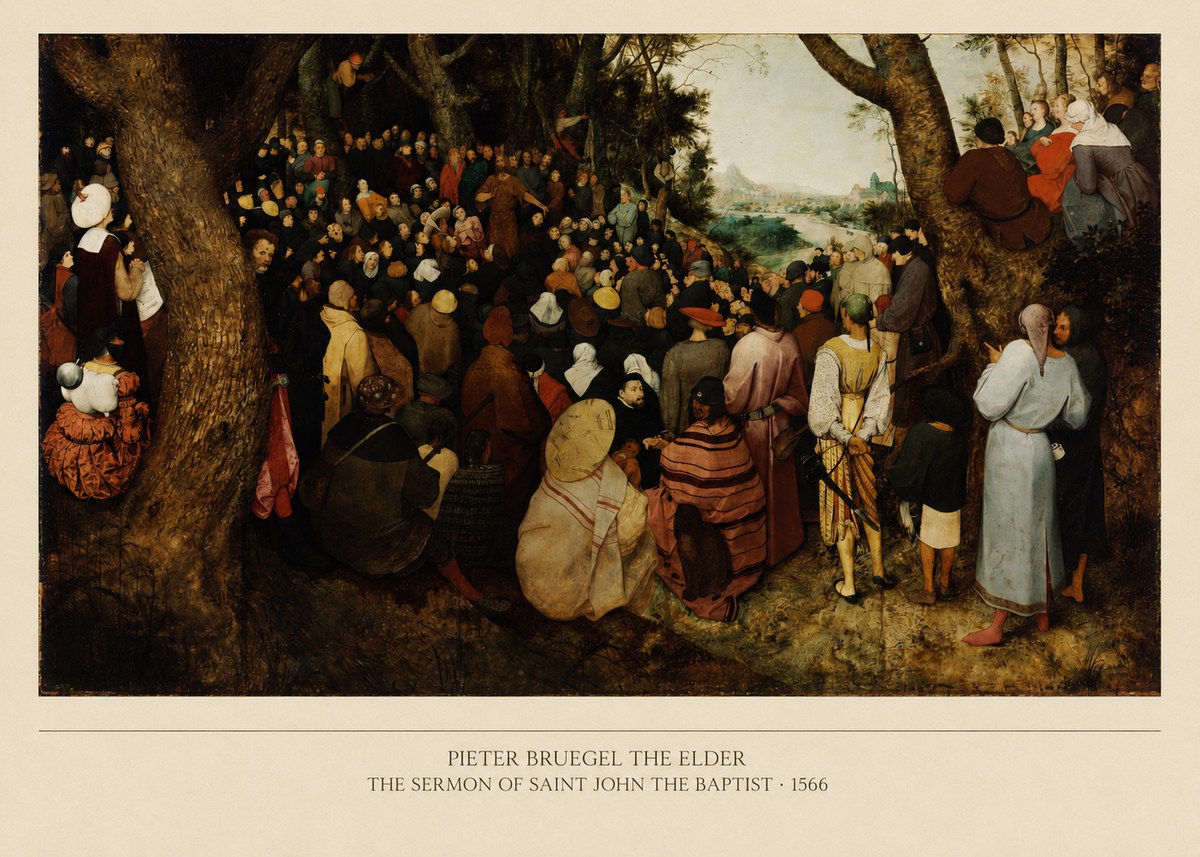 Pieter Bruegel The Sermon of Saint John the Baptist I No5 - Plakat
