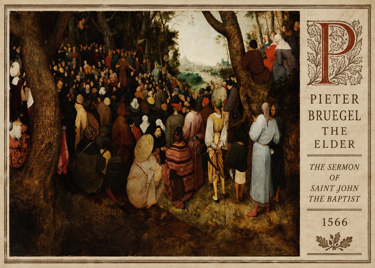 Pieter Bruegel The Sermon of Saint John the Baptist I No6 - Plakat