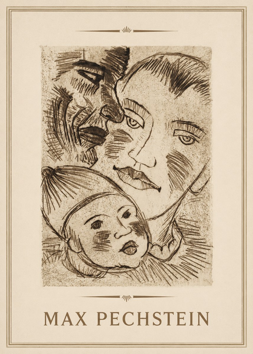 Max Pechstein Fischerfamilie No3 - Plakat