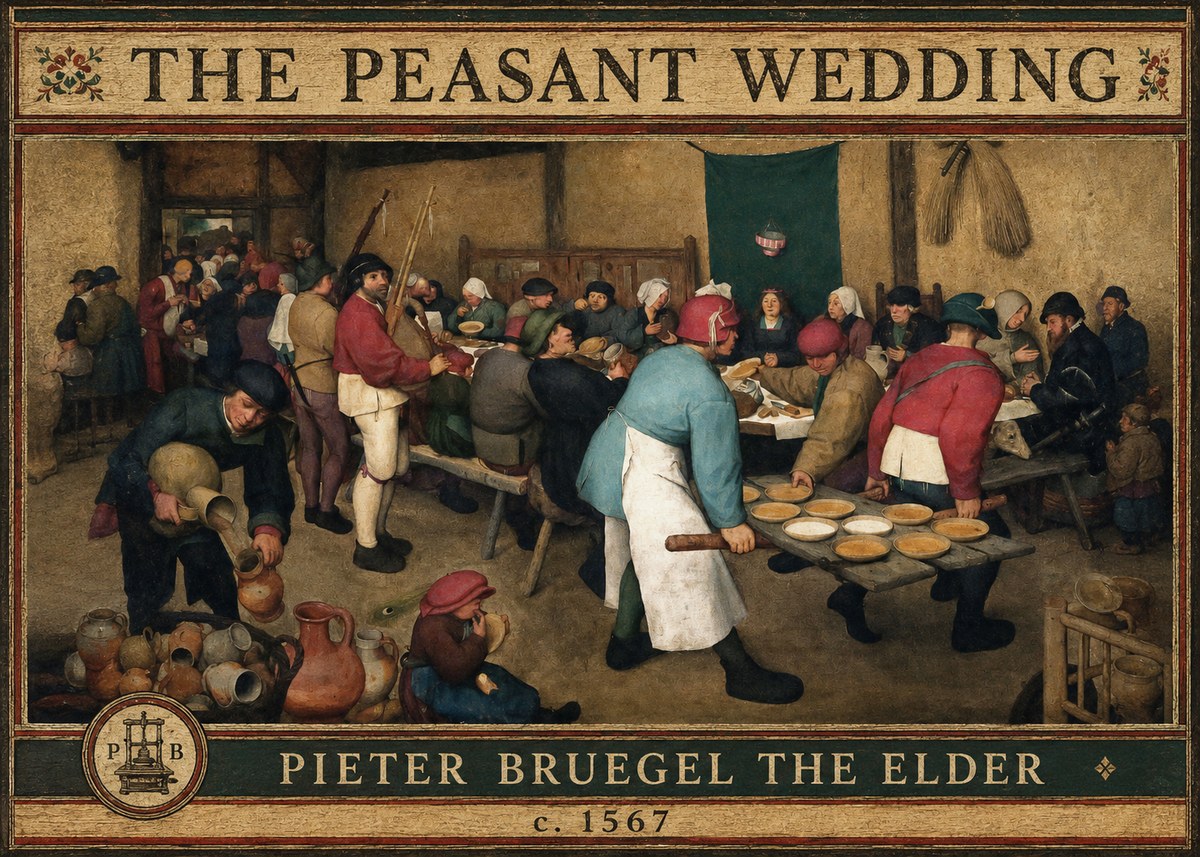 Pieter Bruegel The Peasant Wedding III No3 - Plakat