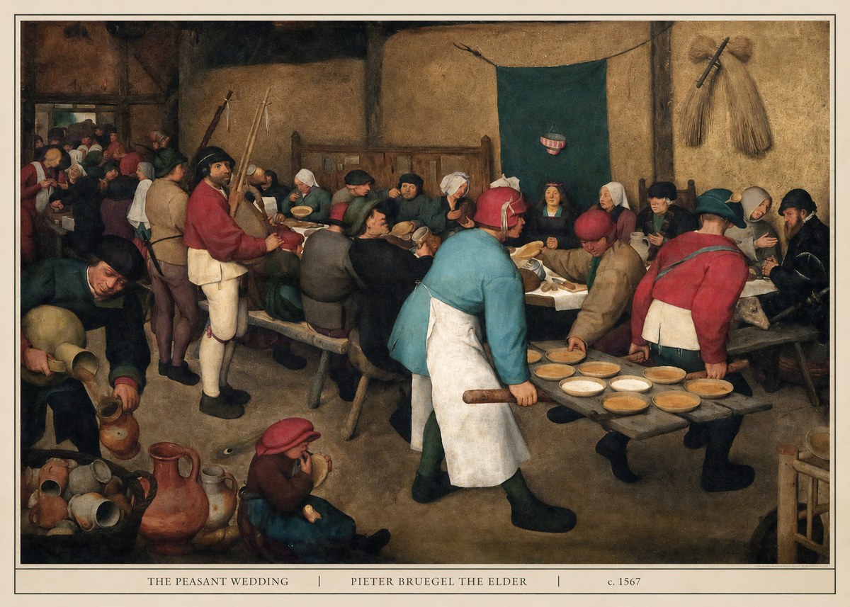Pieter Bruegel The Peasant Wedding III No5 - Plakat