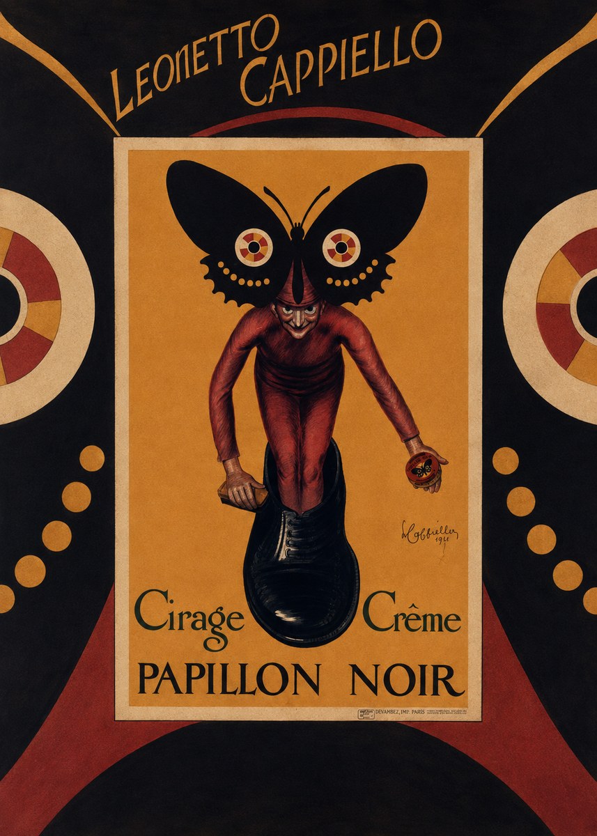 Leonetto Cappiello Cirage Crème Papillon Noir No6 - Plakat