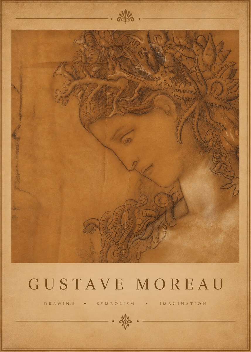 Gustave Moreau Head of a Woman No5 - Plakat