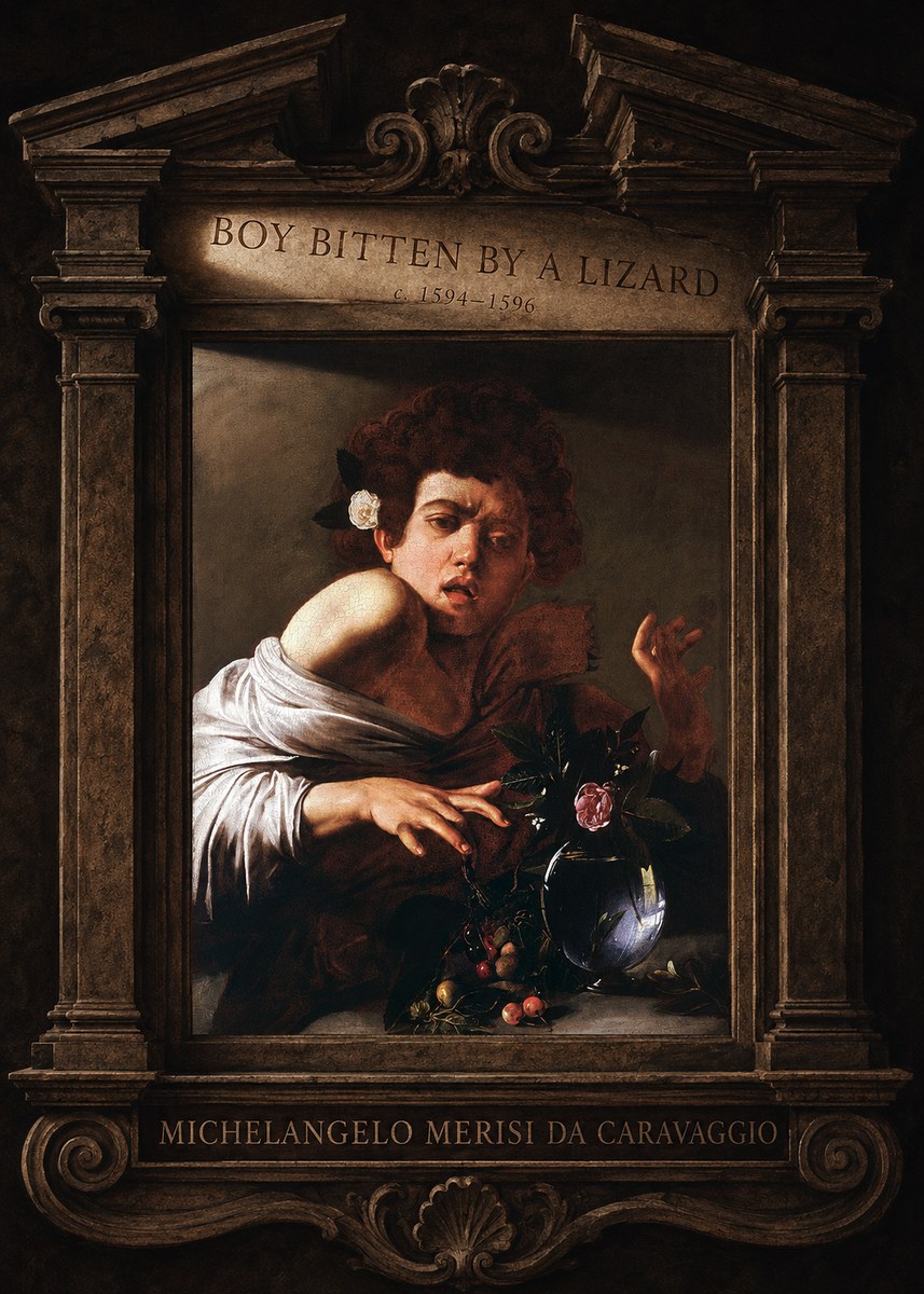 Michelangelo Merisi da Caravaggio Boy Bitten by a Lizard No4 - Plakat