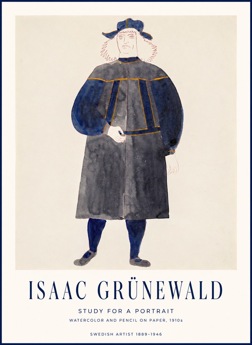 Isaac Grünewald Study for a Portrait No1 - Plakat