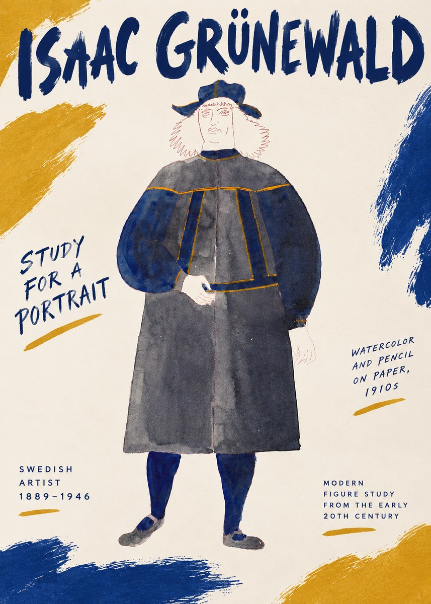 Isaac Grünewald Study for a Portrait No6 - Plakat