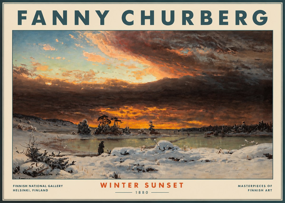 Fanny Churberg Winter Sunset No3 - Plakat