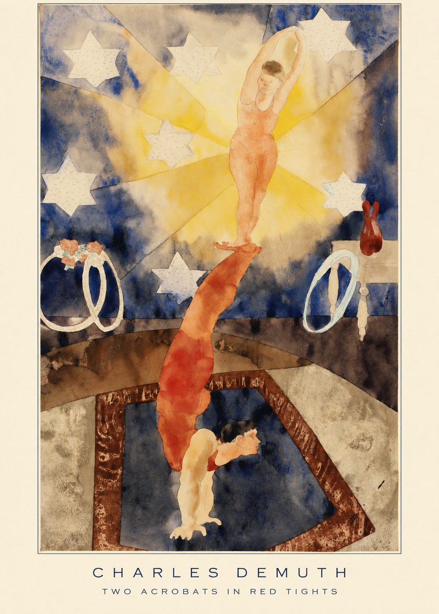 Charles Demuth Two Acrobats in Red Tights No6 - Plakat