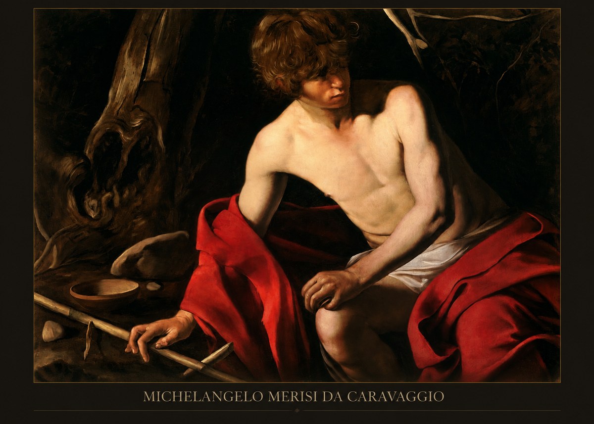 Michelangelo Merisi da Caravaggio John the Baptist (Youth with a Ram) No4 - Plakat
