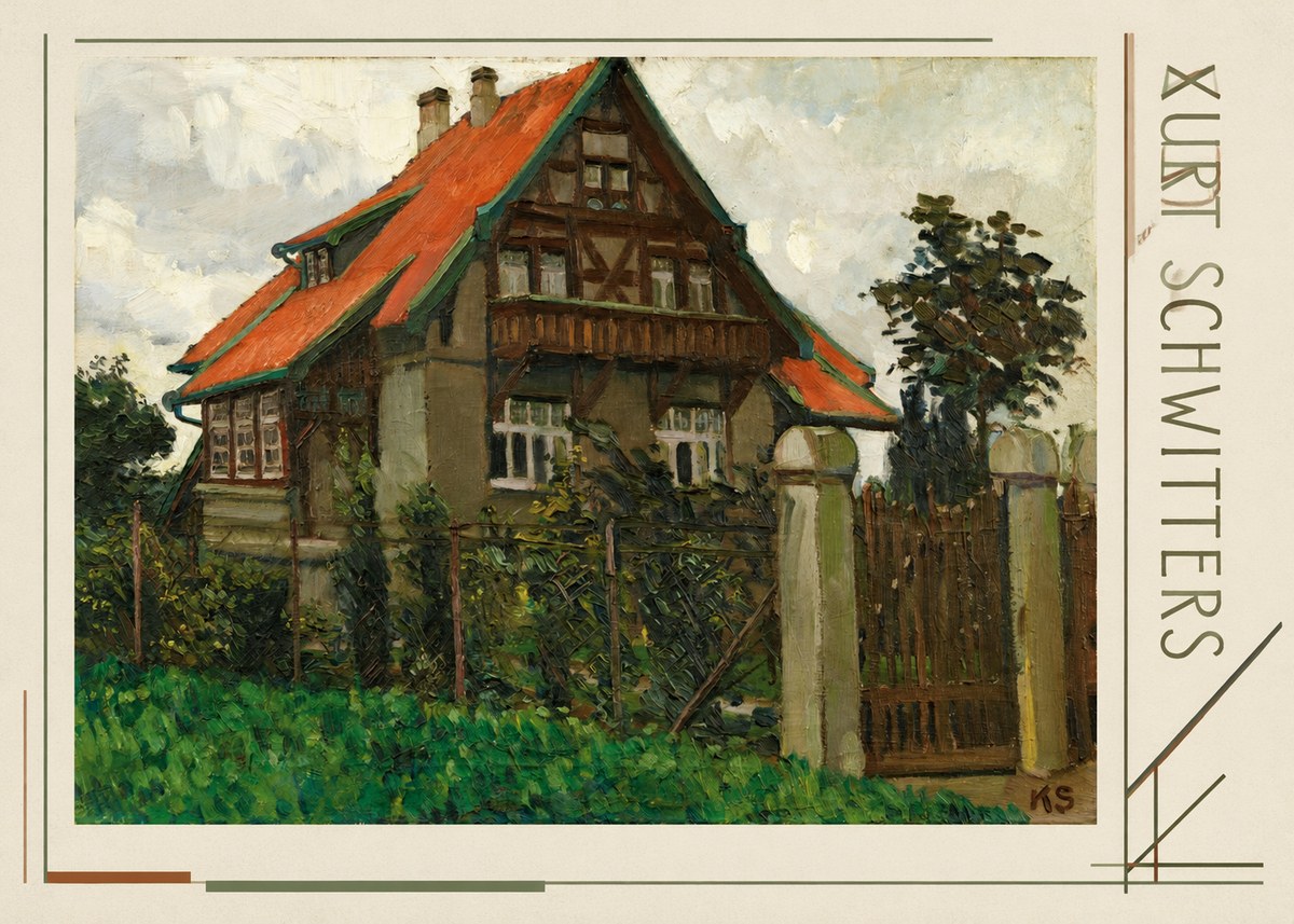 Kurt Schwitters The House on Berggasse No4 - Plakat