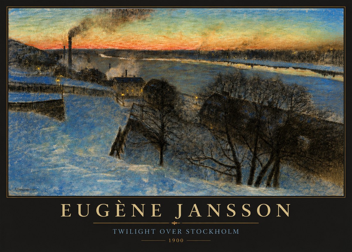 Eugène Jansson Twilight over Stockholm No3 - Plakat