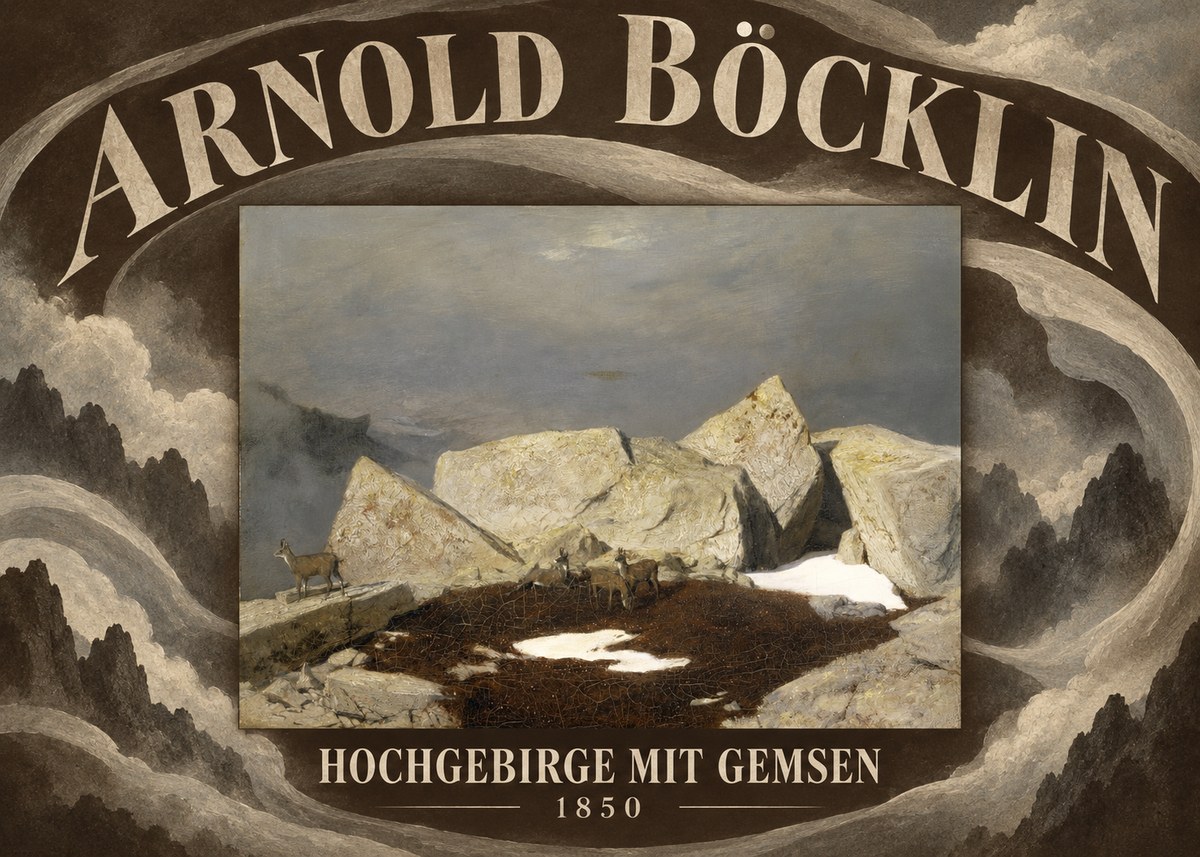 Arnold Böcklin Hochgebirge Mit Gemsen No6 - Plakat