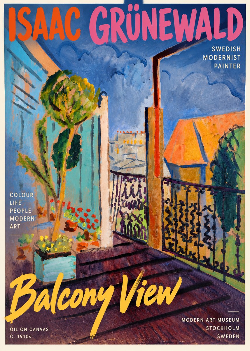Isaac Grünewald The Balcony No4 - Plakat