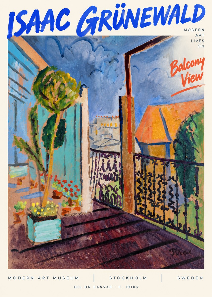Isaac Grünewald The Balcony No6 - Plakat
