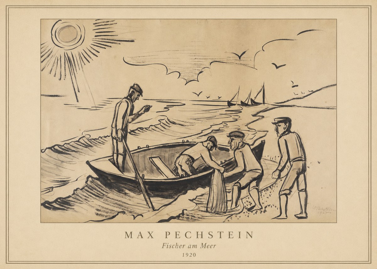 Max Pechstein Fischer Am Meer - 1920 No4 - Plakat