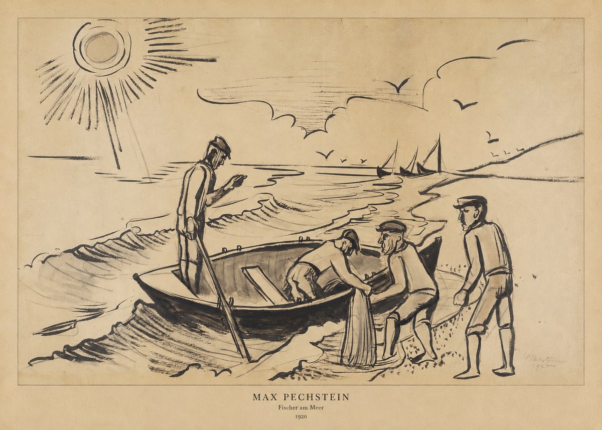 Max Pechstein Fischer Am Meer - 1920 No6 - Plakat