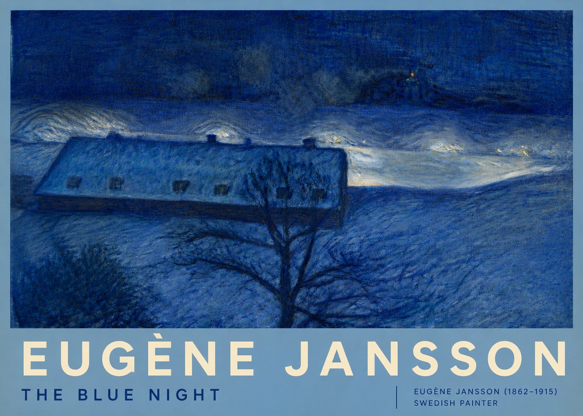 Eugène Jansson The Blue Night No3 - Plakat