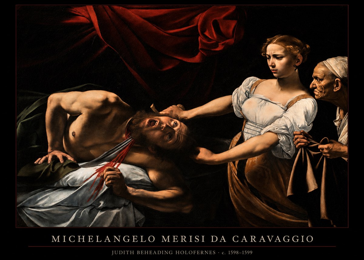 Michelangelo Merisi da Caravaggio Judith Beheading Holofernes II No6 - Plakat