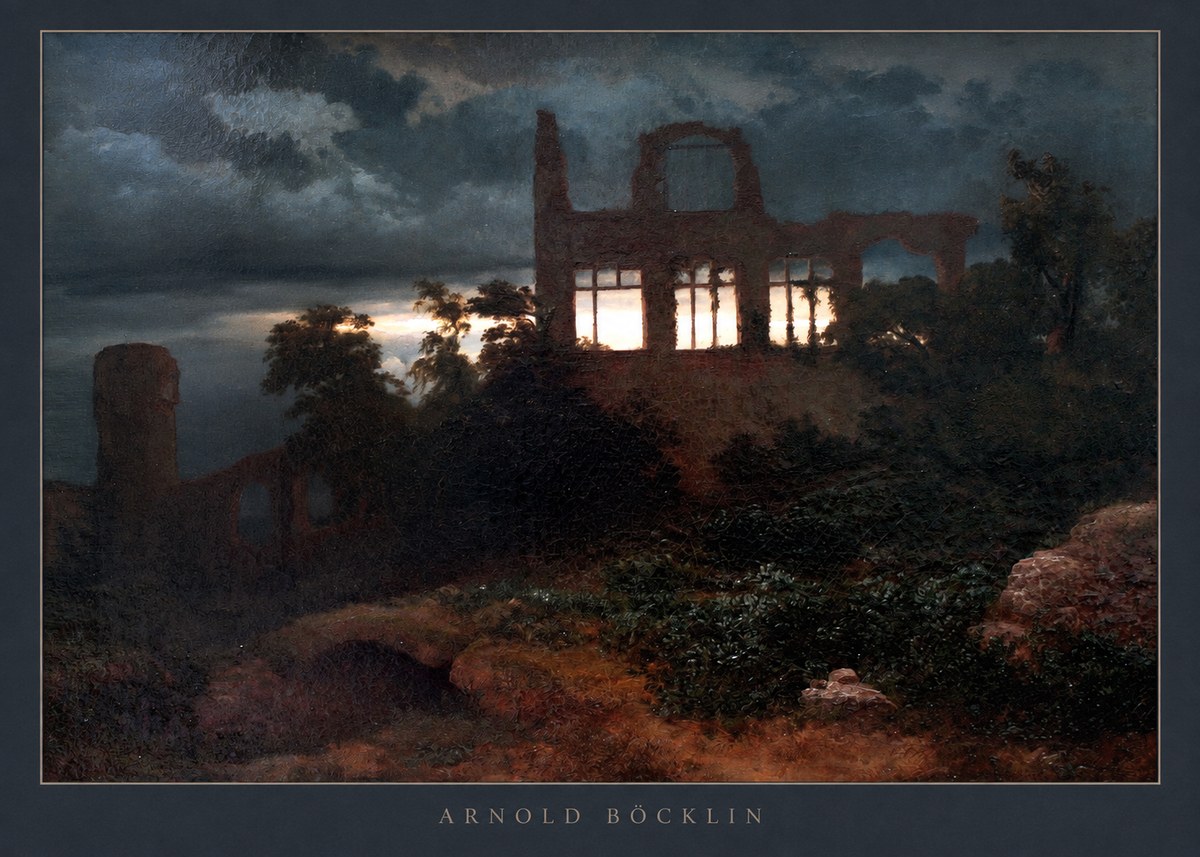 Arnold Böcklin Ruined Castle No5 - Plakat