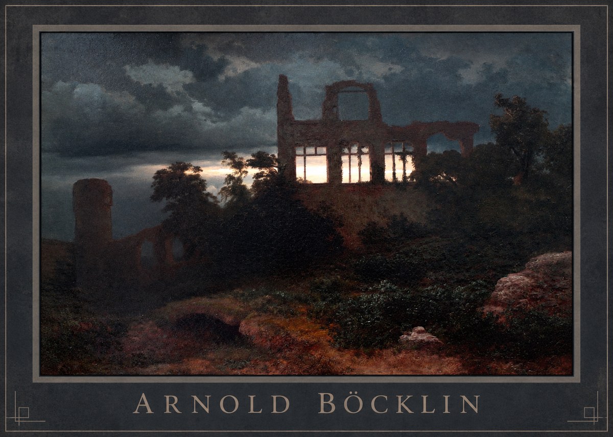 Arnold Böcklin Ruined Castle No6 - Plakat