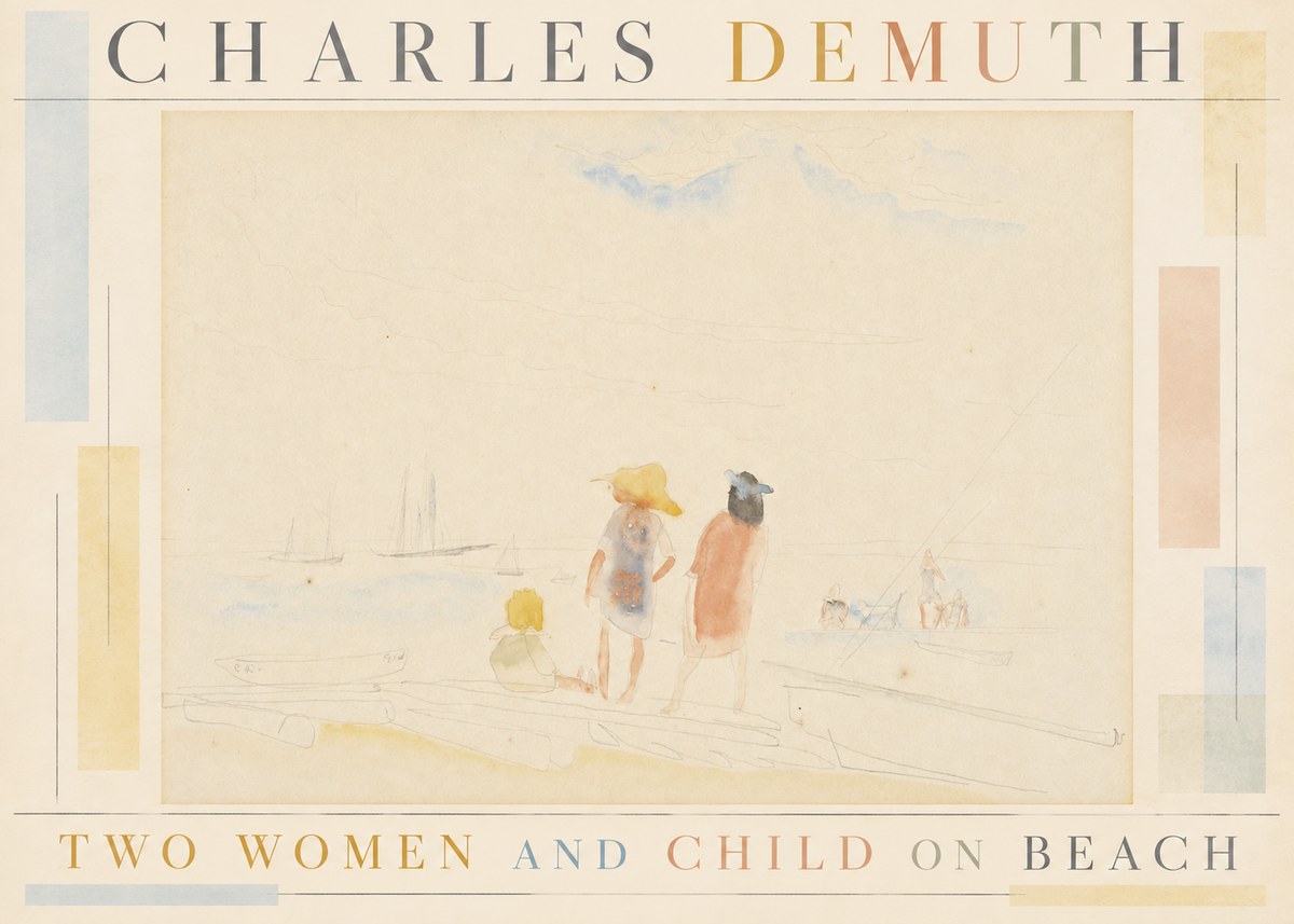 Charles Demuth Two Women and Child on Beach No5 - Plakat