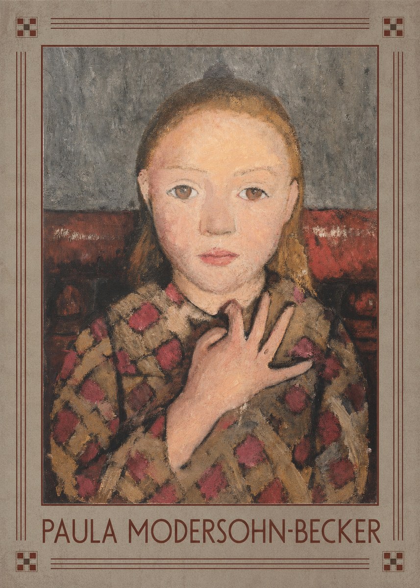 Paula Modersohn-Becker Girl in Checked Blouse No1 - Plakat