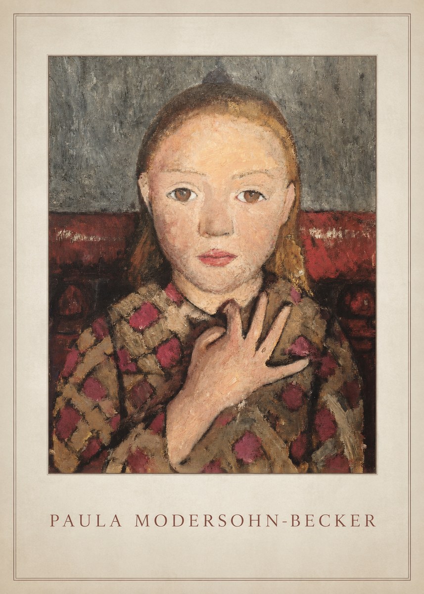Paula Modersohn-Becker Girl in Checked Blouse No4 - Plakat
