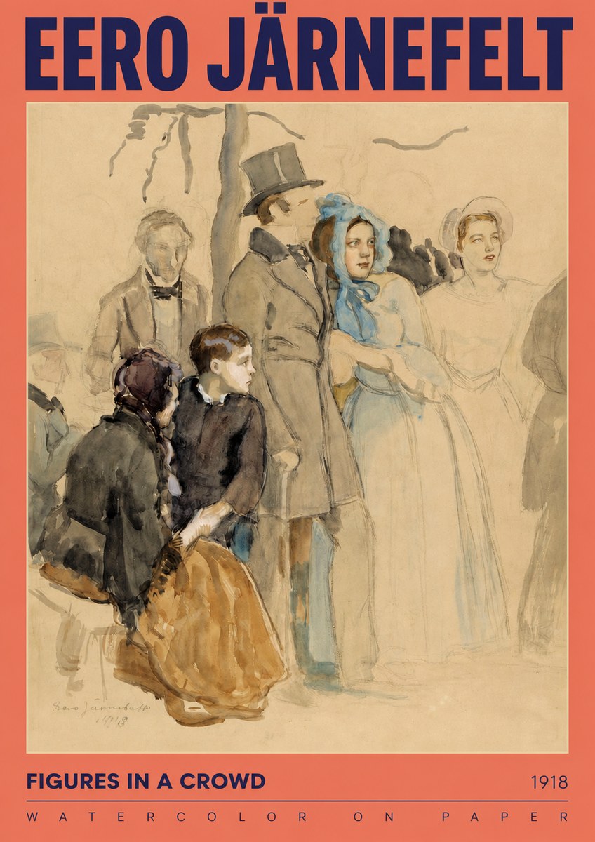 Eero Järnefelt Figures in a Crowd No2 - Plakat
