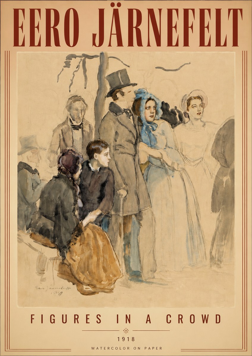 Eero Järnefelt Figures in a Crowd No4 - Plakat