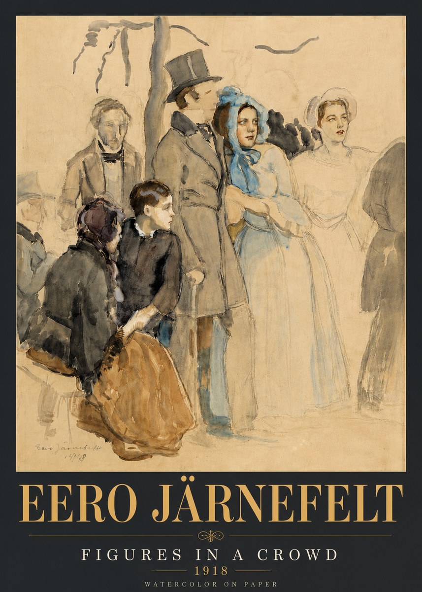 Eero Järnefelt Figures in a Crowd No6 - Plakat