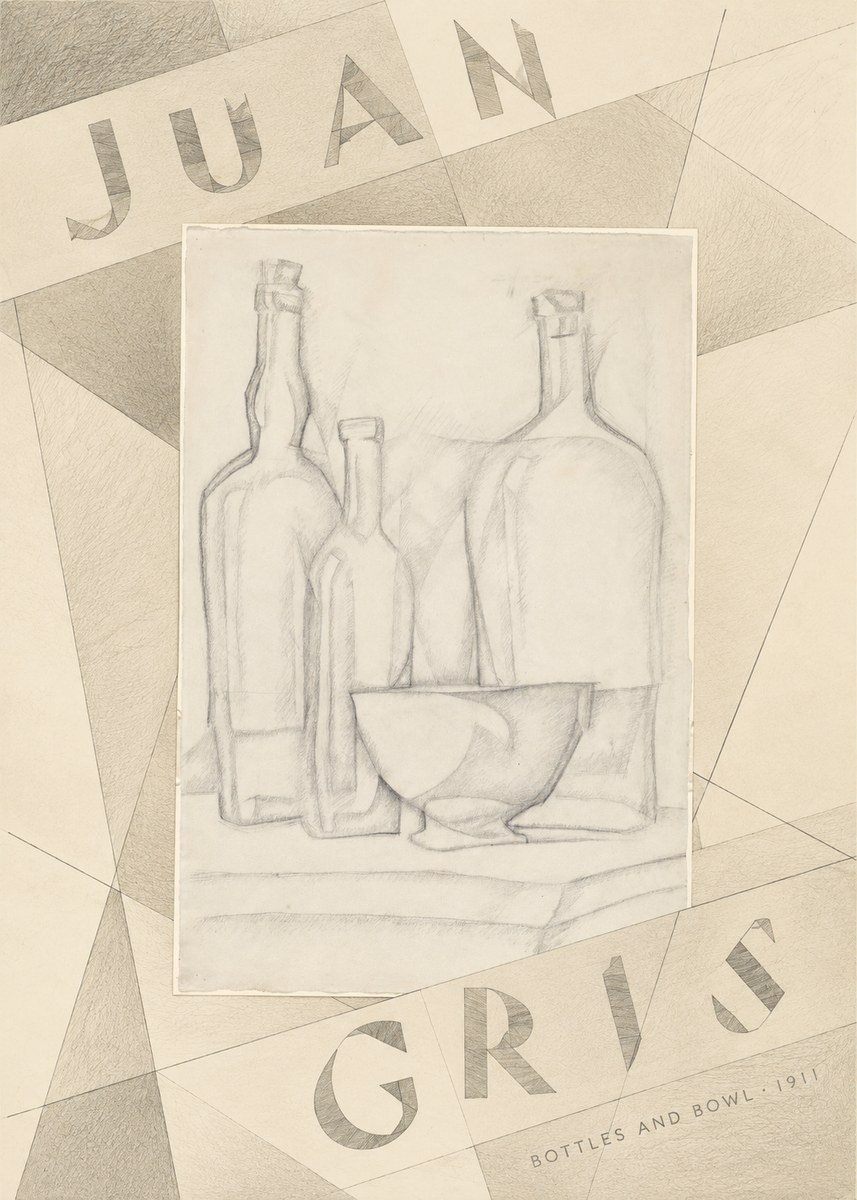 Juan Gris Bottles and Bowl No5 - Plakat