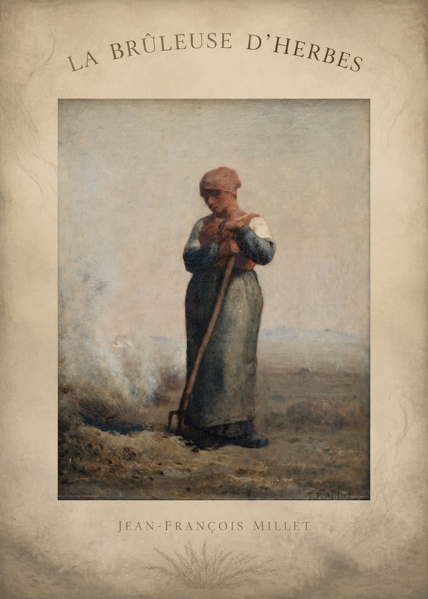 Jean-François Millet La Brûleuse D'herbes No4 - Plakat