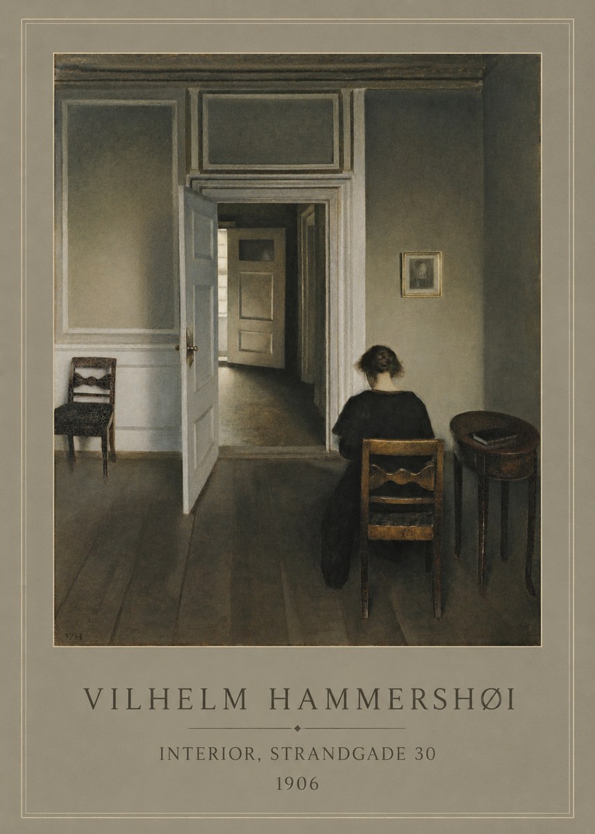 Vilhelm Hammershøi Interior, Strandgade 30 II No1 - Plakat