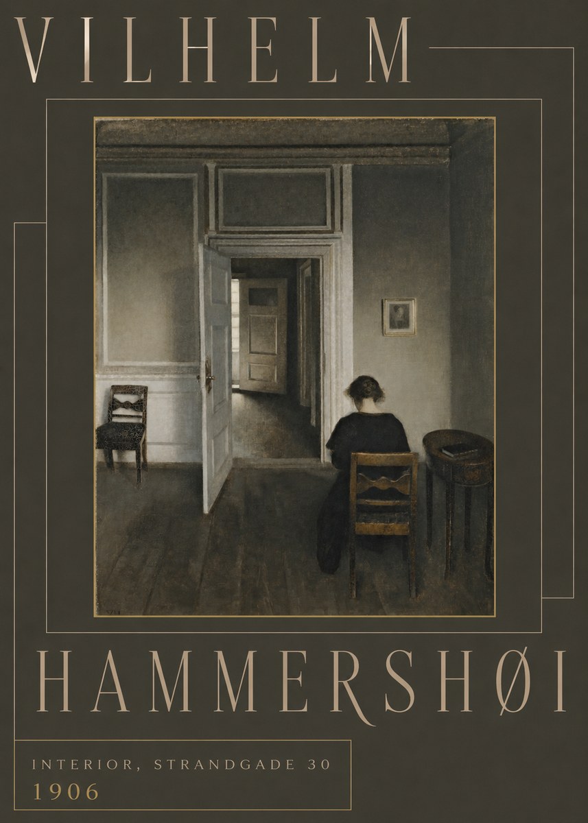 Vilhelm Hammershøi Interior, Strandgade 30 II No6 - Plakat