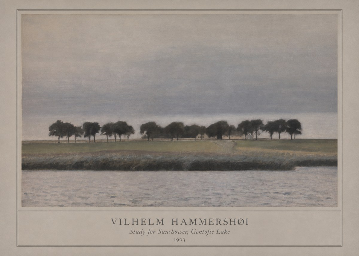 Vilhelm Hammershøi Study for Sunshower, Gentofte Lake No1 - Plakat