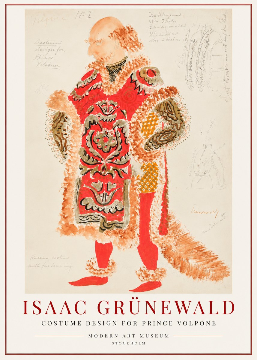 Isaac Grünewald Costume Design for a Theatre Production No2 - Plakat