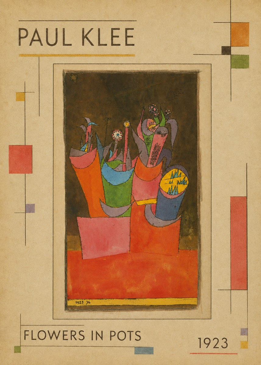 Paul Klee Flowers in Pots No1 - Plakat