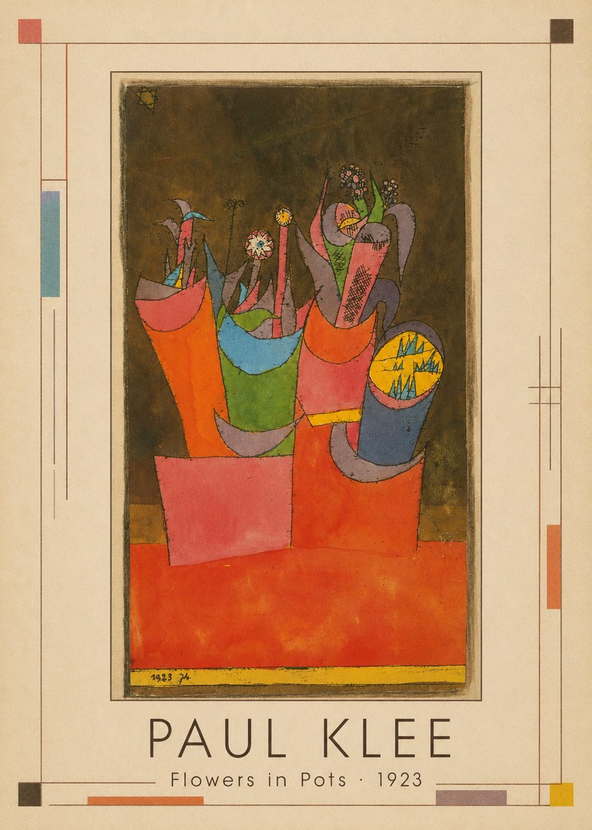 Paul Klee Flowers in Pots No6 - Plakat