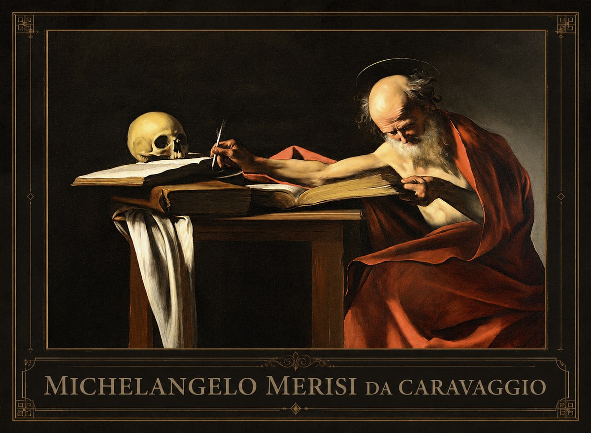 Michelangelo Merisi da Caravaggio Saint Jerome Writing II No1 - Plakat