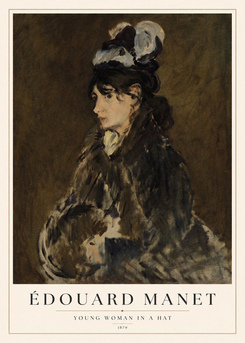 Édouard Manet Young Woman in a Hat I No1 - Plakat