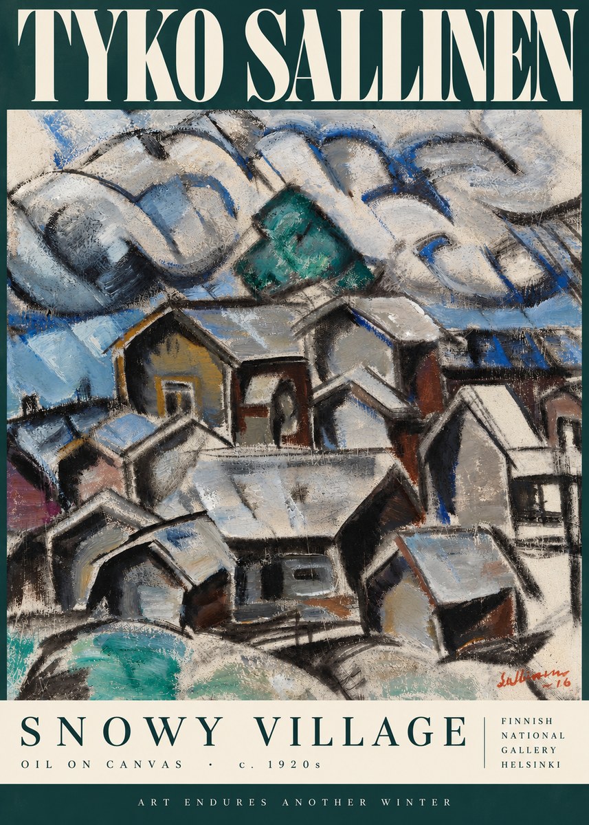 Tyko Sallinen Snowy Village No4 - Plakat